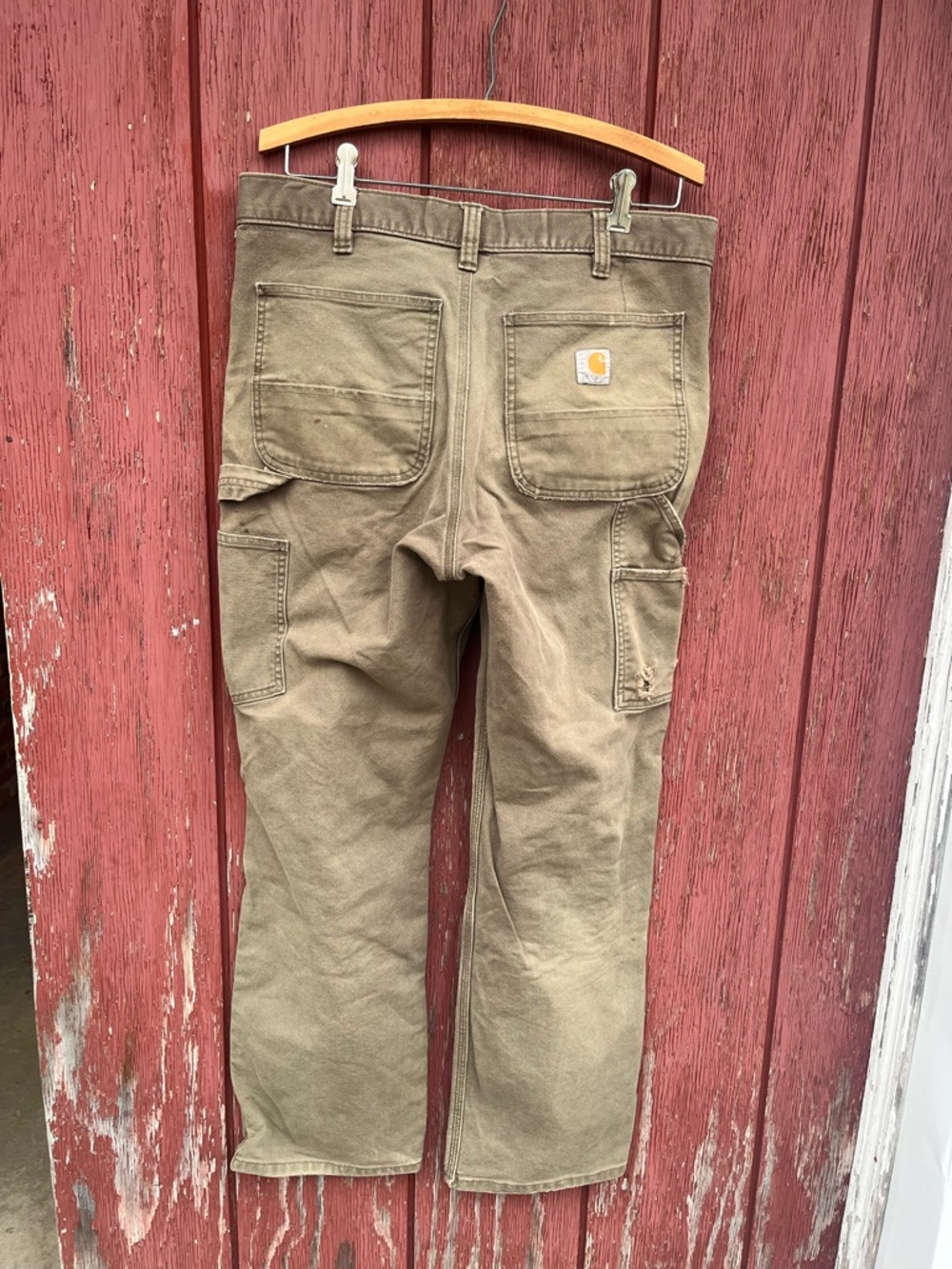 Carhartt Relaxed Fit Faded Olive Green Work Pants - Picture 2 of 12